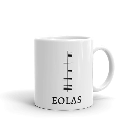 Ogham Series - Eloas - Knowledge - White glossy mug - Eel & Otter