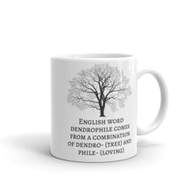 Load image into Gallery viewer, Dendrophile - Word definition Series - White glossy mug - Eel &amp; Otter