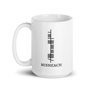 Ogham Series - Misneach - Courage - White glossy mug - Eel & Otter