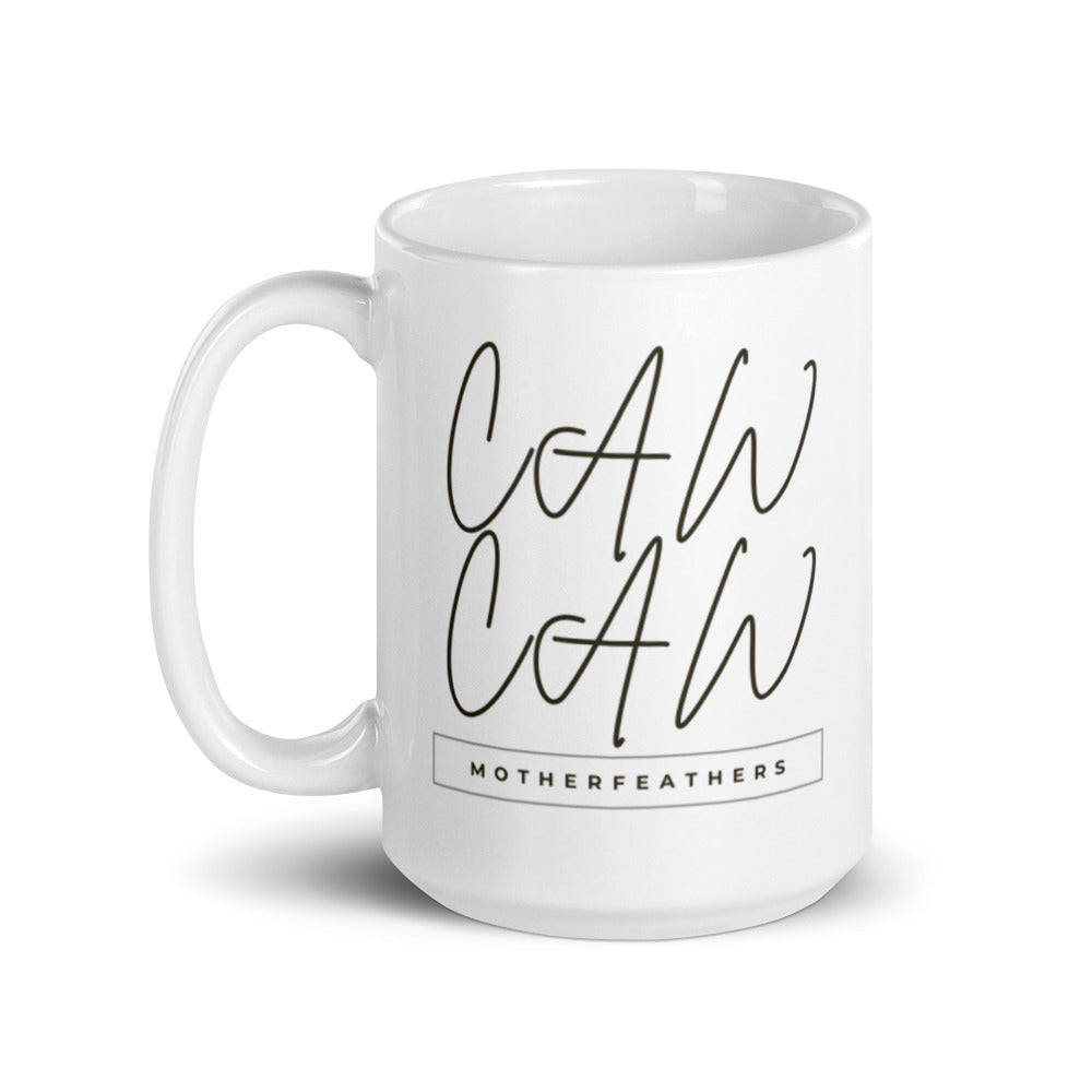 CAW CAW Mother Feathers - White glossy mug - Eel & Otter