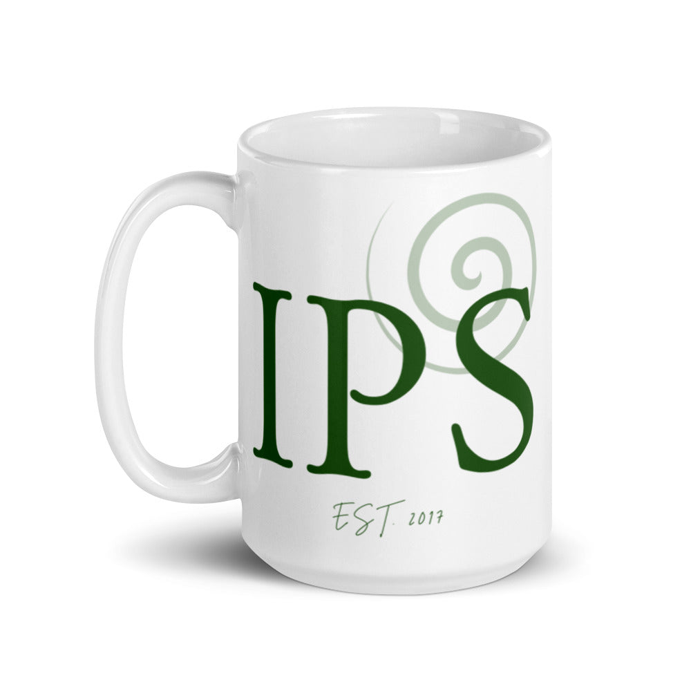 Irish Pagan School Est. 2017 - White glossy mug - Eel & Otter