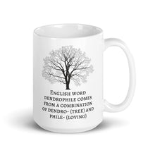 Load image into Gallery viewer, Dendrophile - Word definition Series - White glossy mug - Eel &amp; Otter