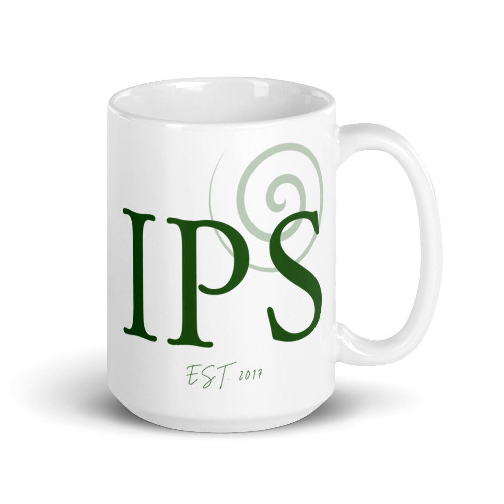 Irish Pagan School Est. 2017 - White glossy mug - Eel & Otter