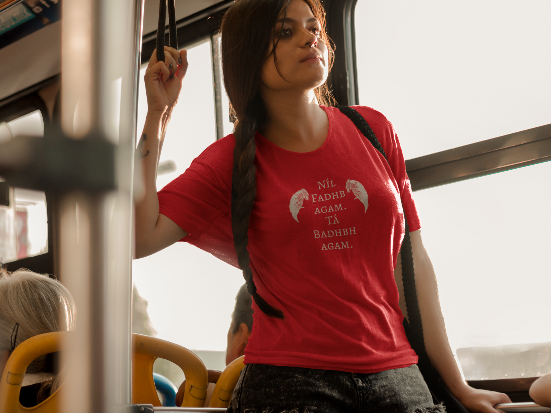 The Badb, or Badhbh - Asphalt, Red & Oxblood - Unisex Short Sleeve Jersey T-Shirt - Eel & Otter
